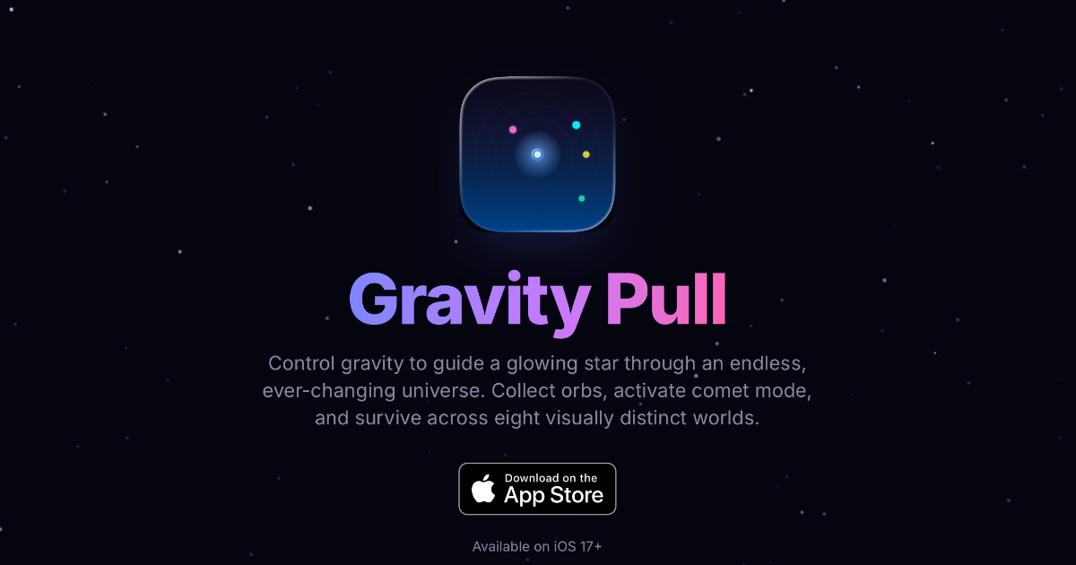 Gravity Pull — One-Touch Arcade Game for iOS